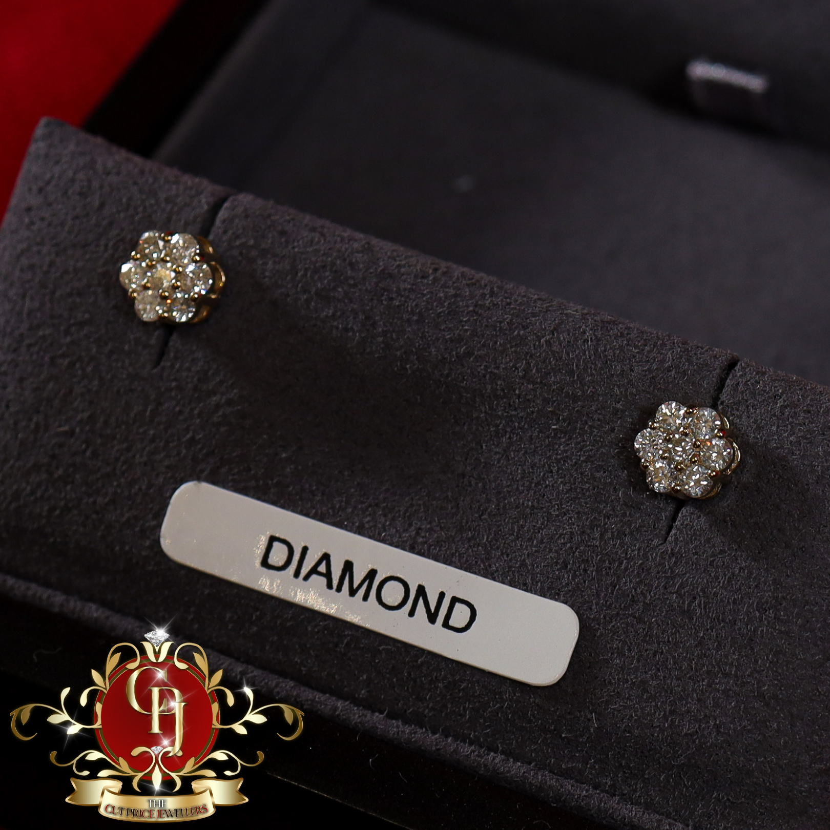 14ct White Gold "Floralis" Studs with 0.75ct Genuine Diamonds