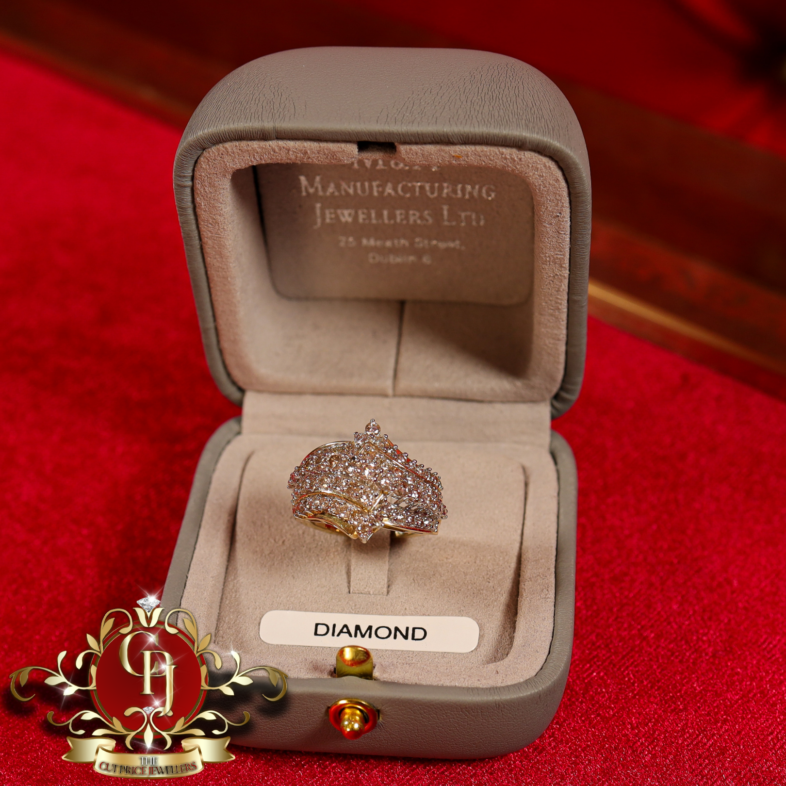 14ct Gold Ring with 2ct Genuine Diamonds