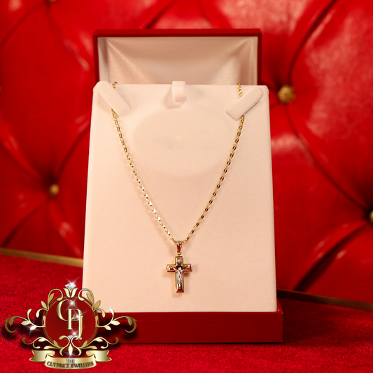 14ct Gold Crucifix with Chain | The Cut Price Jewellers