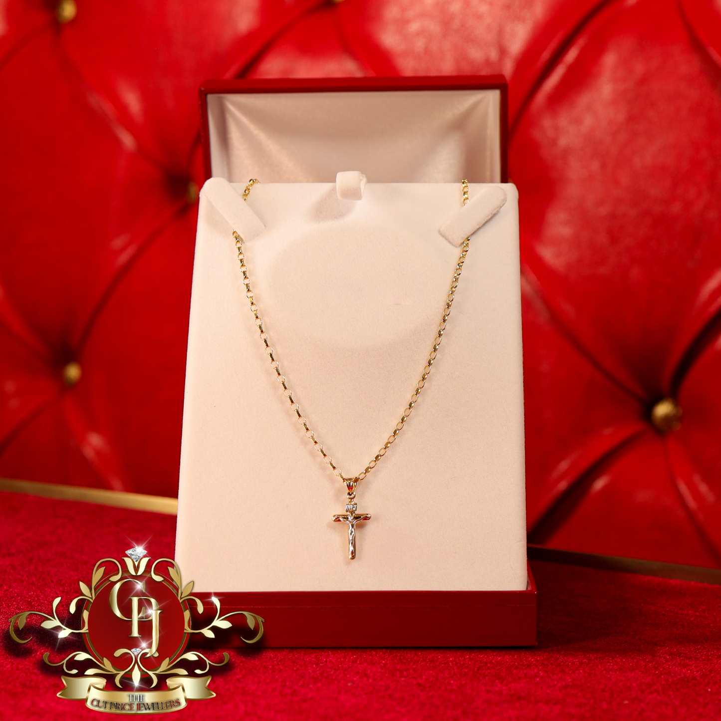 14ct Gold Crucifix with Chain | The Cut Price Jewellers