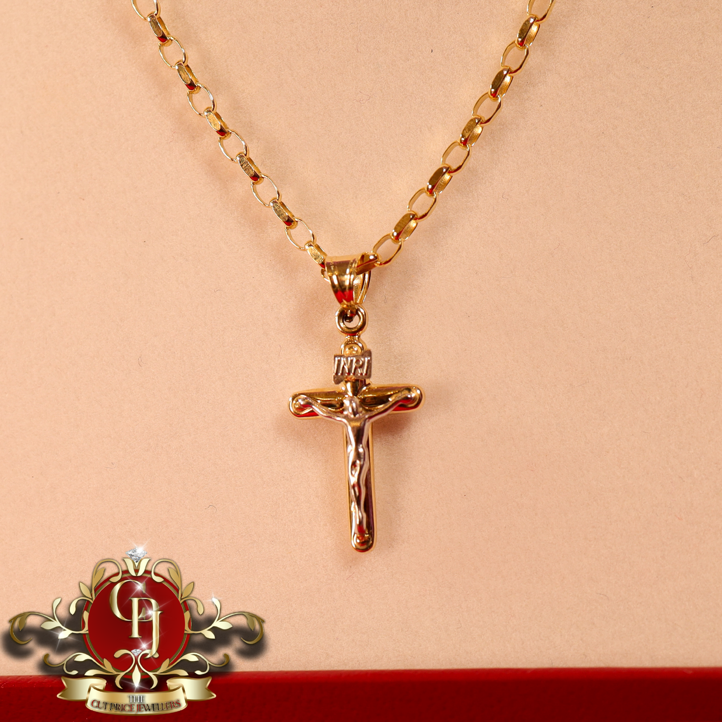 14ct Gold Crucifix with Chain | The Cut Price Jewellers