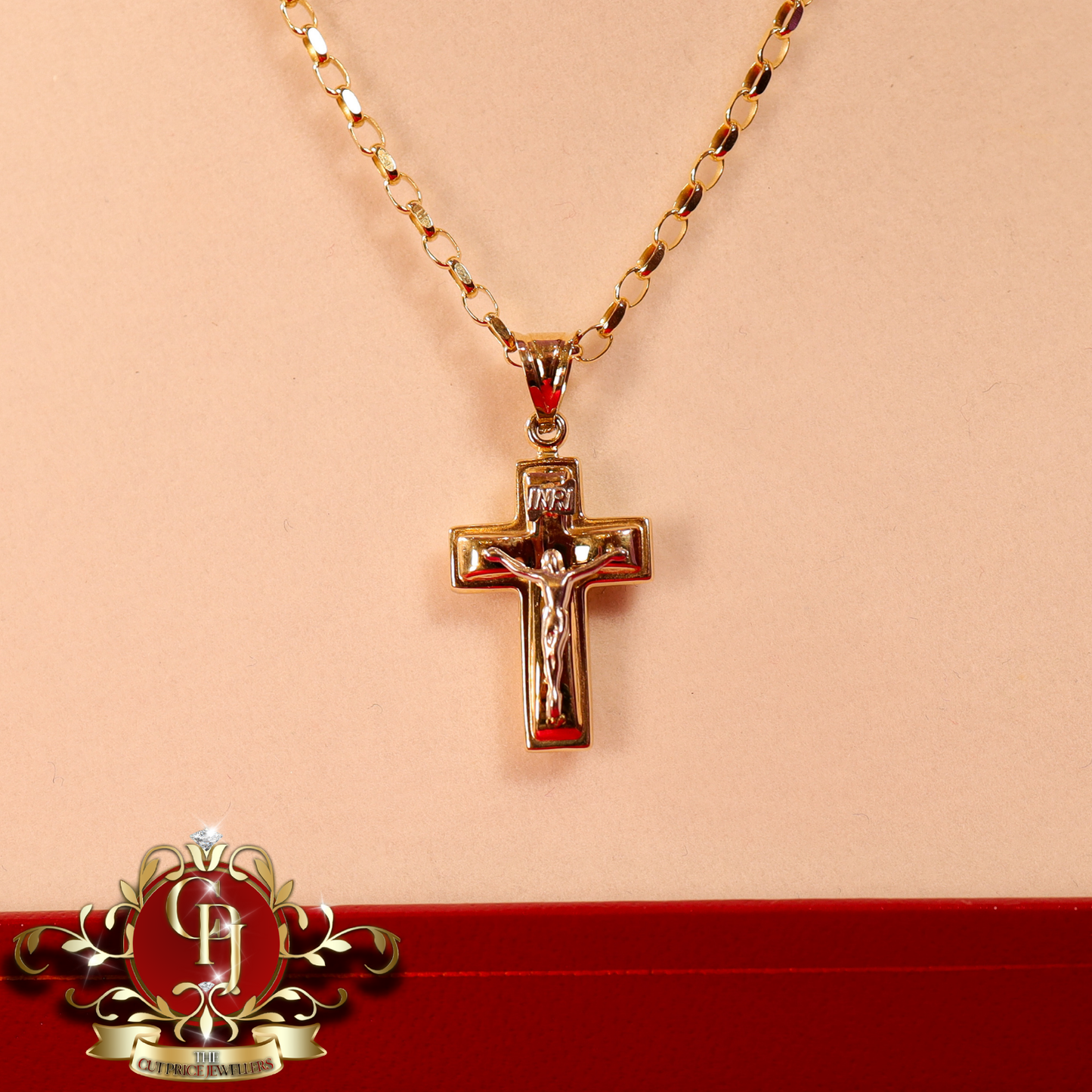 14ct Gold Crucifix with Chain | The Cut Price Jewellers