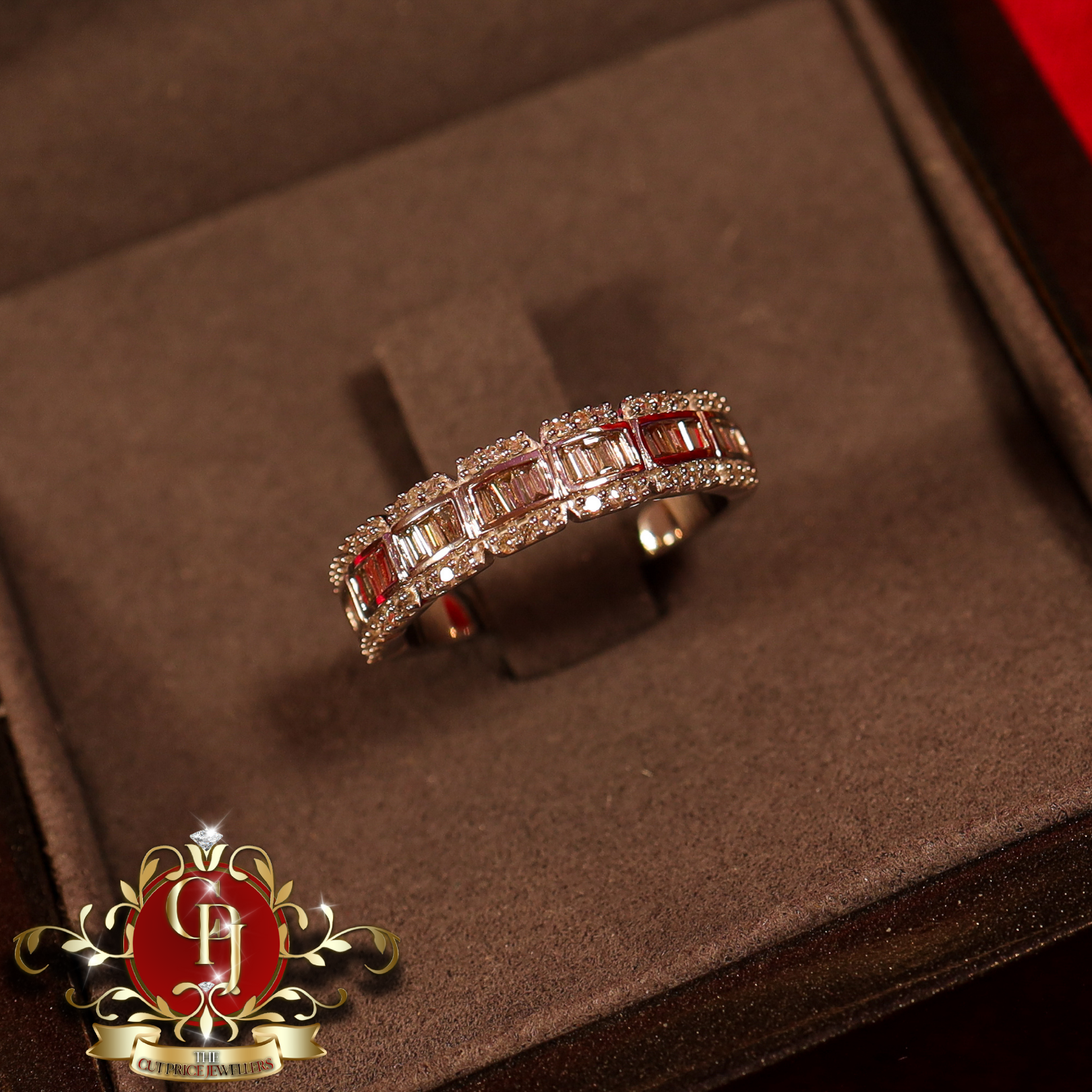 14ct White Gold Ring with 0.5ct Genuine Diamonds
