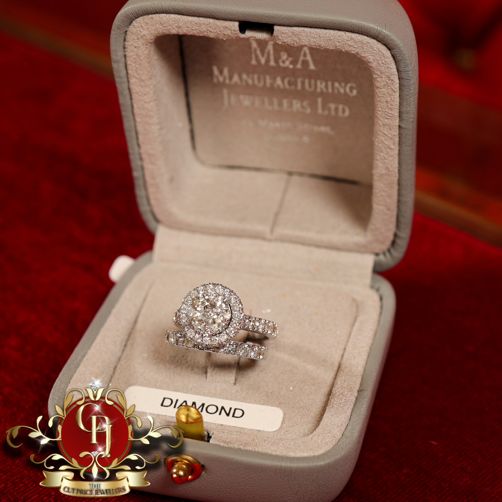 14ct White Gold Bridal Set Rings with 2.5ct Genuine Diamonds