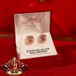 The "2-in-1" Studs (Gold-Plated with Pink Cubic Zirconia)