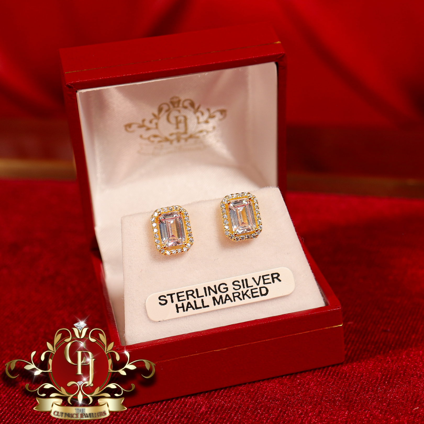 The "2-in-1" Studs (Gold-Plated with Cubic Zirconia)
