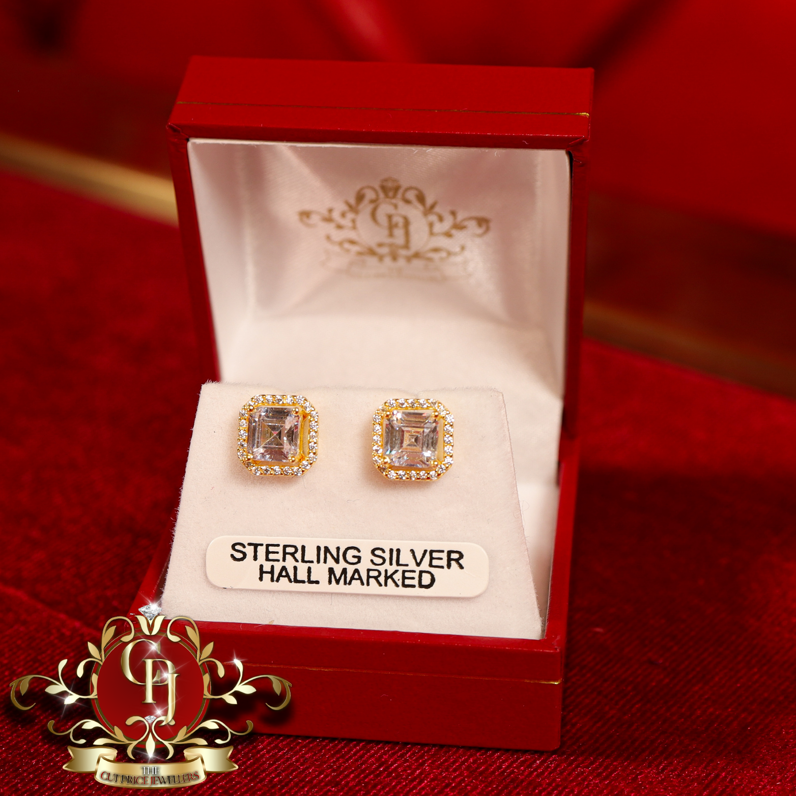 The "2-in-1" Studs (Gold-Plated with Cubic Zirconia)