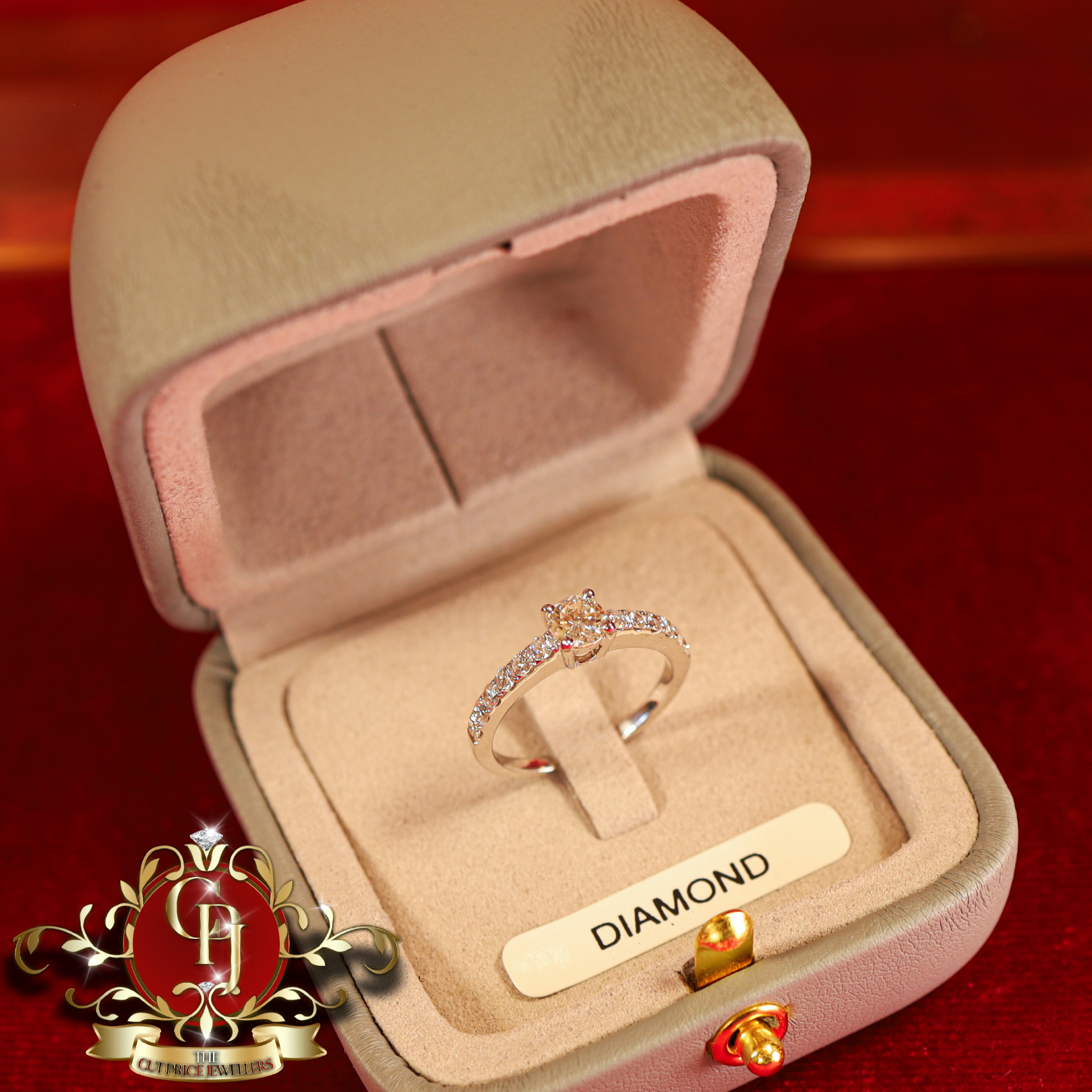 14ct White Gold Ring with 1ct Genuine Diamonds