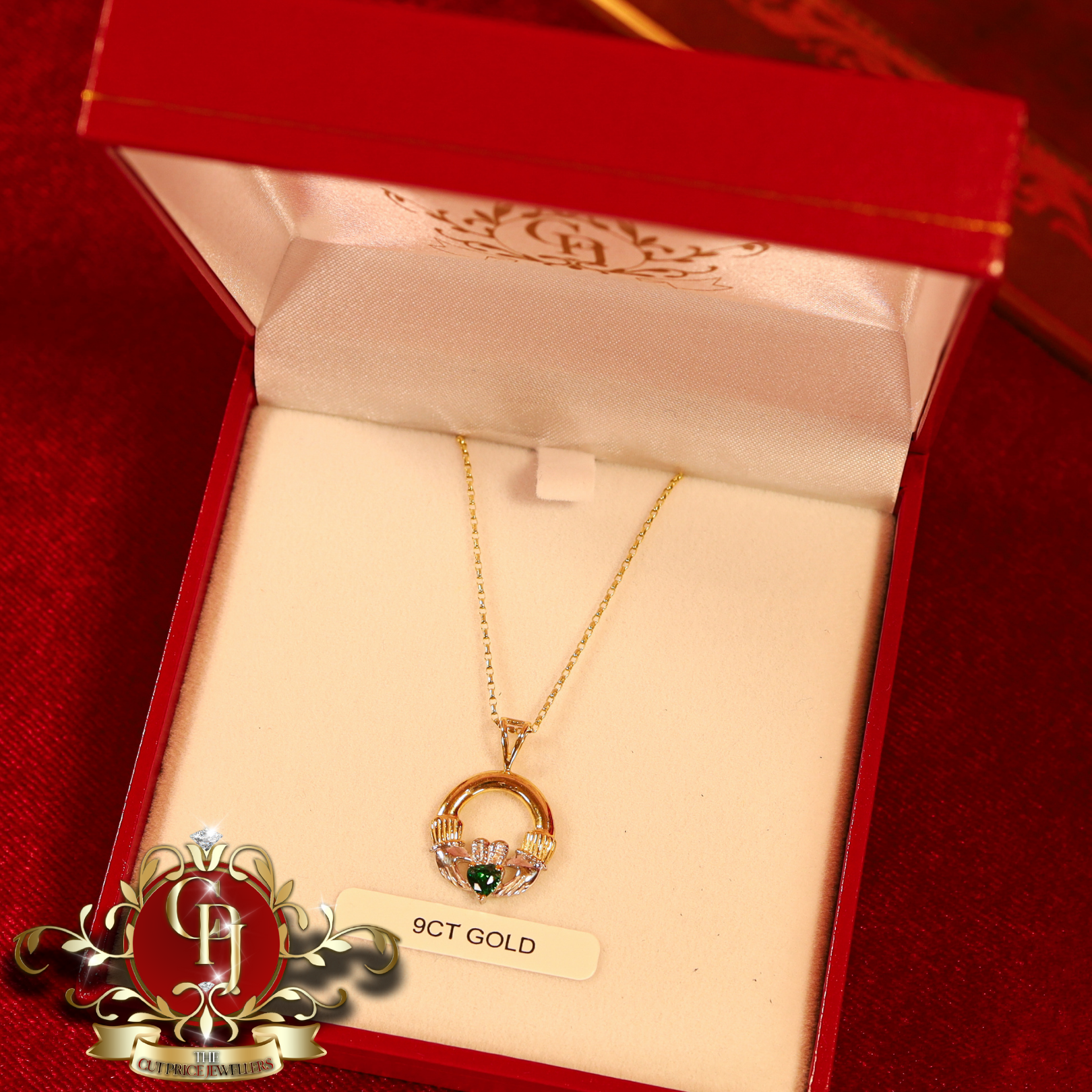 9ct Gold Claddagh with Chain