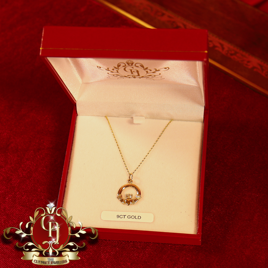 9ct Gold Claddagh with Chain | The Cut Price Jewellers