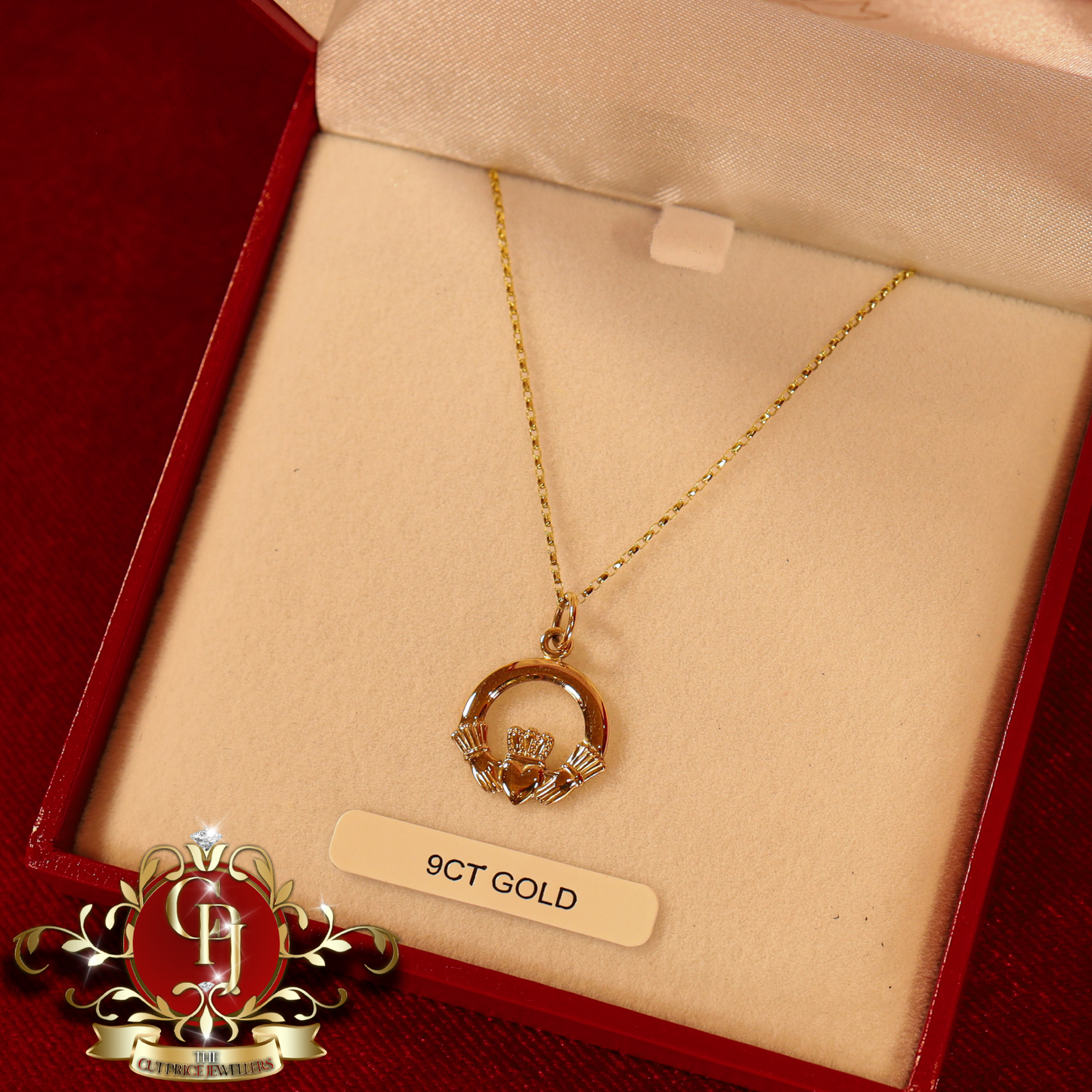 9ct Gold Claddagh with Chain | The Cut Price Jewellers