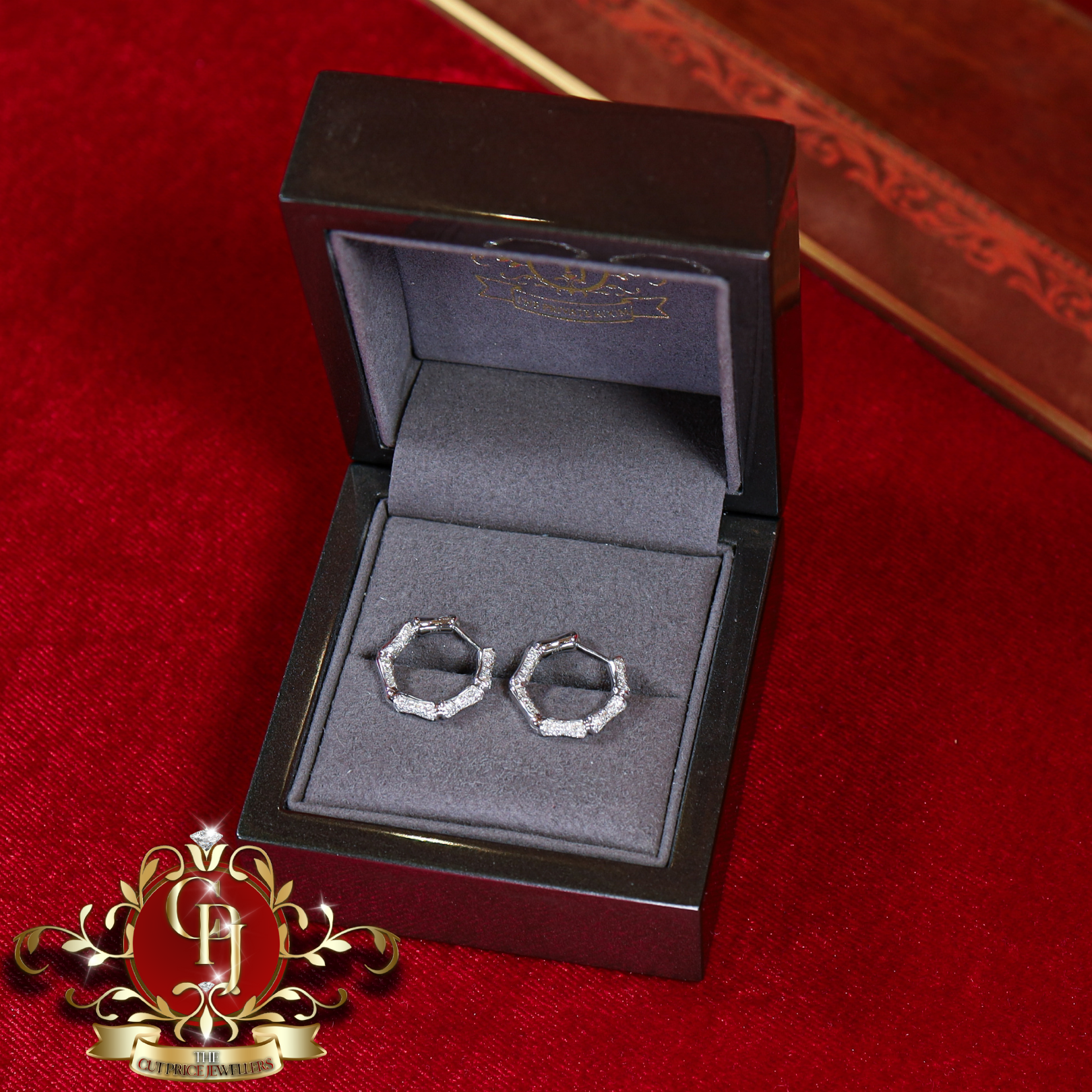 14ct White Gold Hoops with 0.6ct Genuine Diamonds