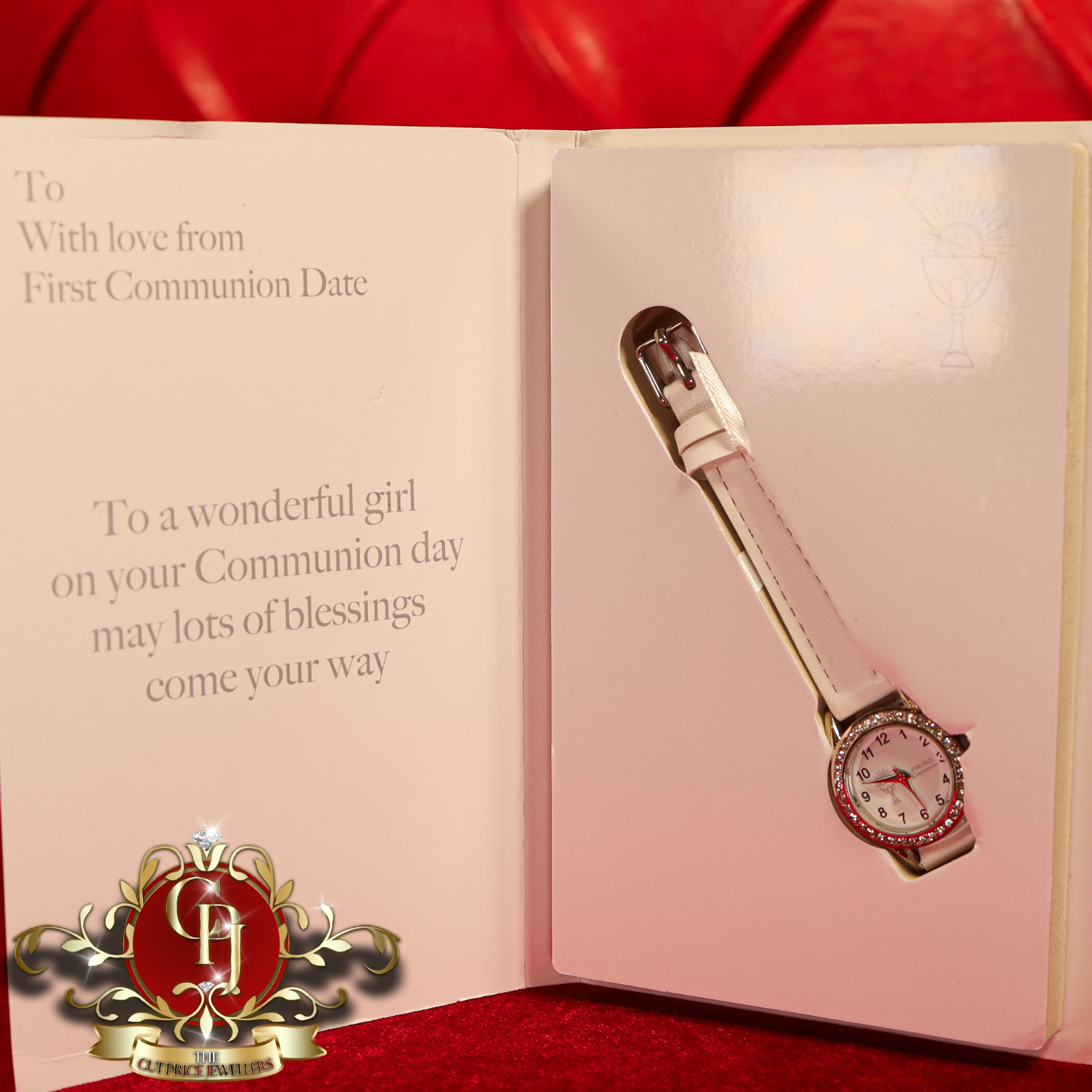 Girls Communion Watch with Cubic Zirconia