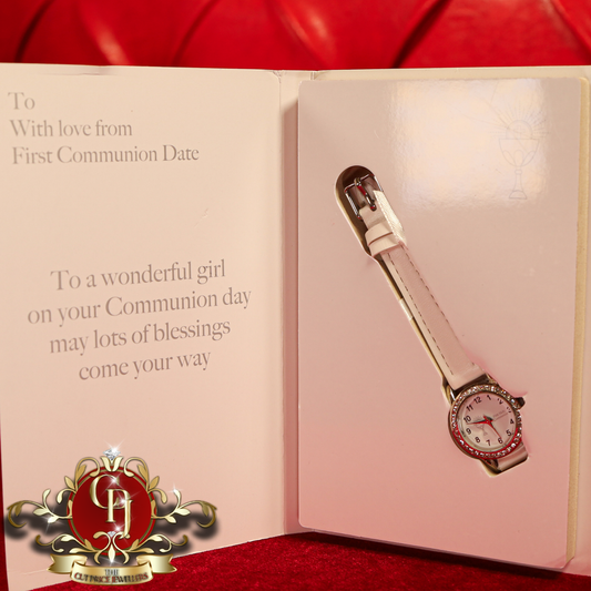 Girls Communion Watch with Cubic Zirconia | The Cut Price Jewellers