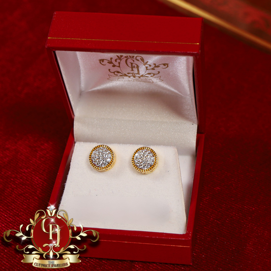 18ct Gold-Plated Rolex-Style Studs (3 sizes available) | The Cut Price Jewellers