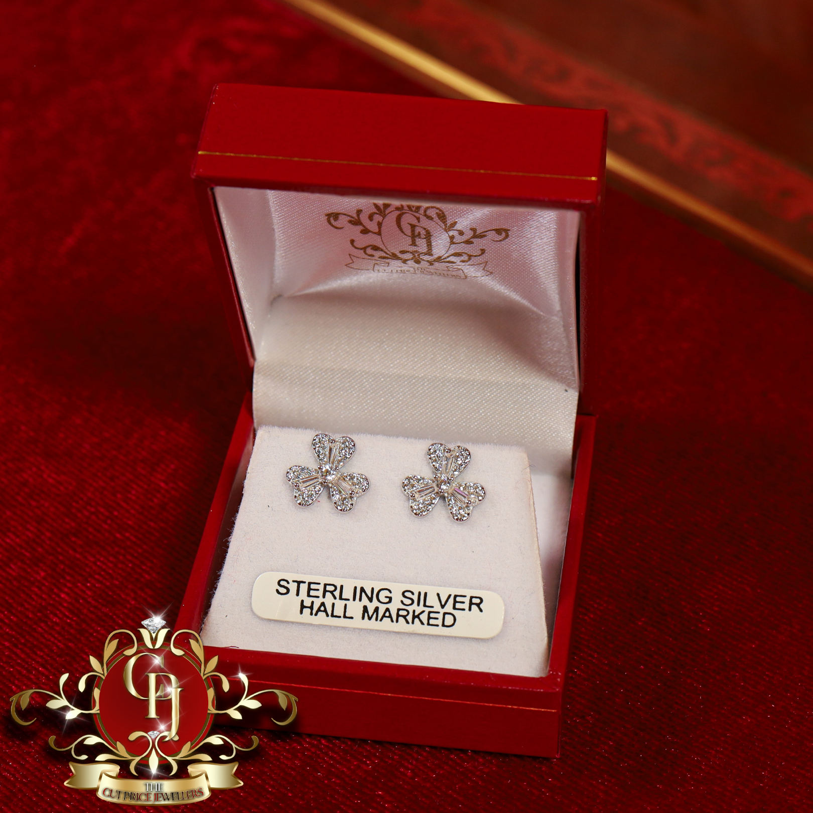 Sterling Silver Lucky Clover Stud Earrings