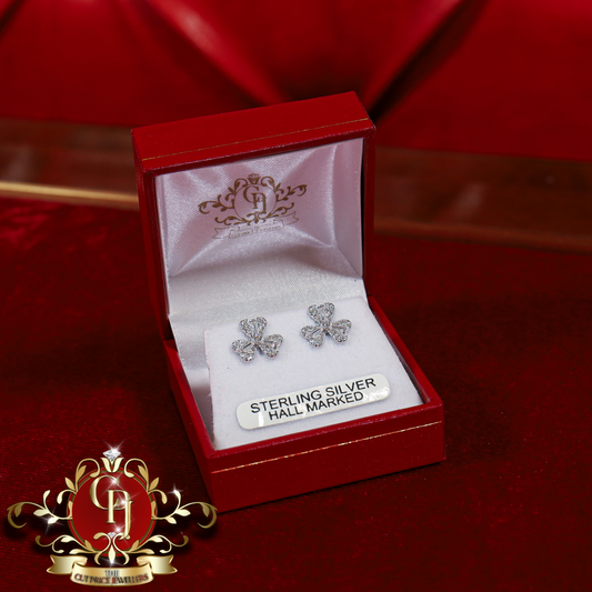 Sterling Silver Lucky Clover Stud Earrings | The Cut Price Jewellers