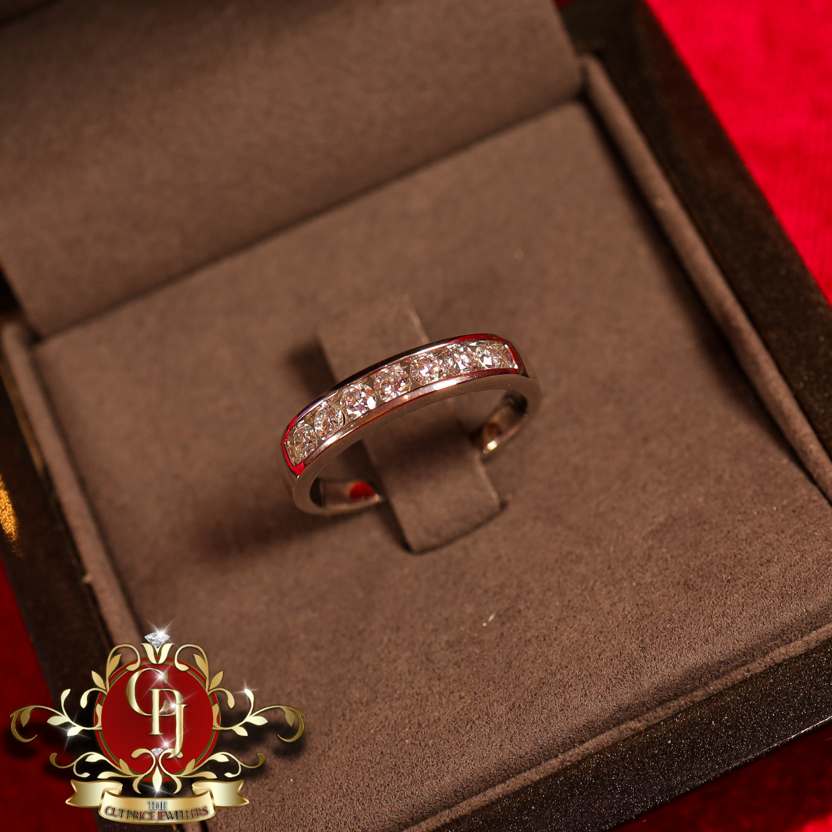 9ct White Gold Ring with 0.57ct Lab Grown Diamonds