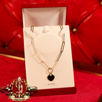 9ct Gold Paperlink Heart Chain