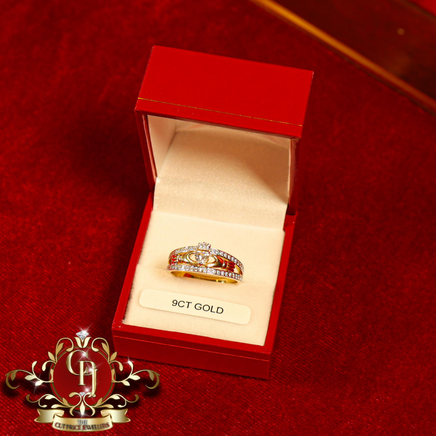 9ct Gold "Aoife" Claddagh Ring | The Cut Price Jewellers