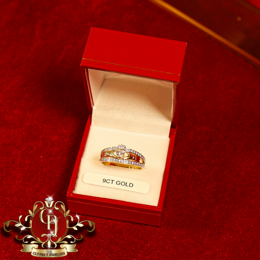 9ct Gold "Aoife" Claddagh Ring | The Cut Price Jewellers