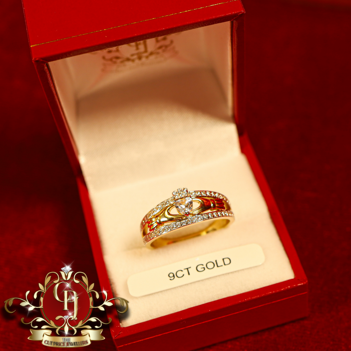 9ct Gold "Aoife" Claddagh Ring | The Cut Price Jewellers