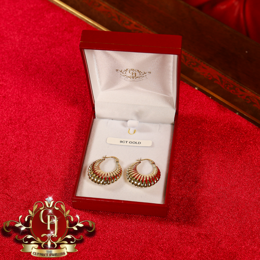 9ct Gold "Ariel" Hoops | The Cut Price Jewellers