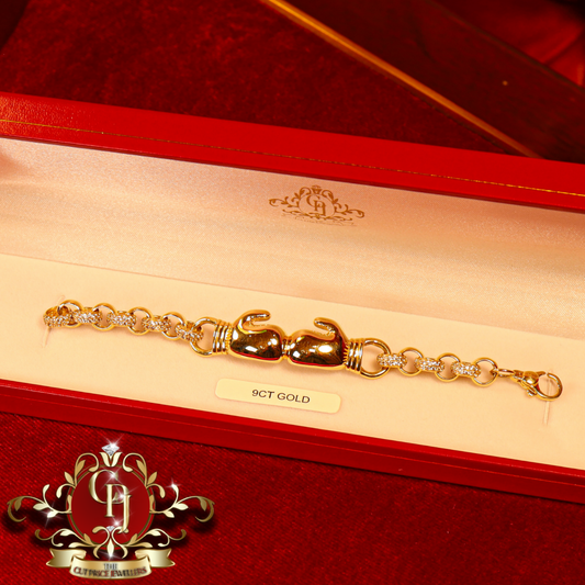 9ct Gold Boxing Glove Belcher Bracelet | The Cut Price Jewellers