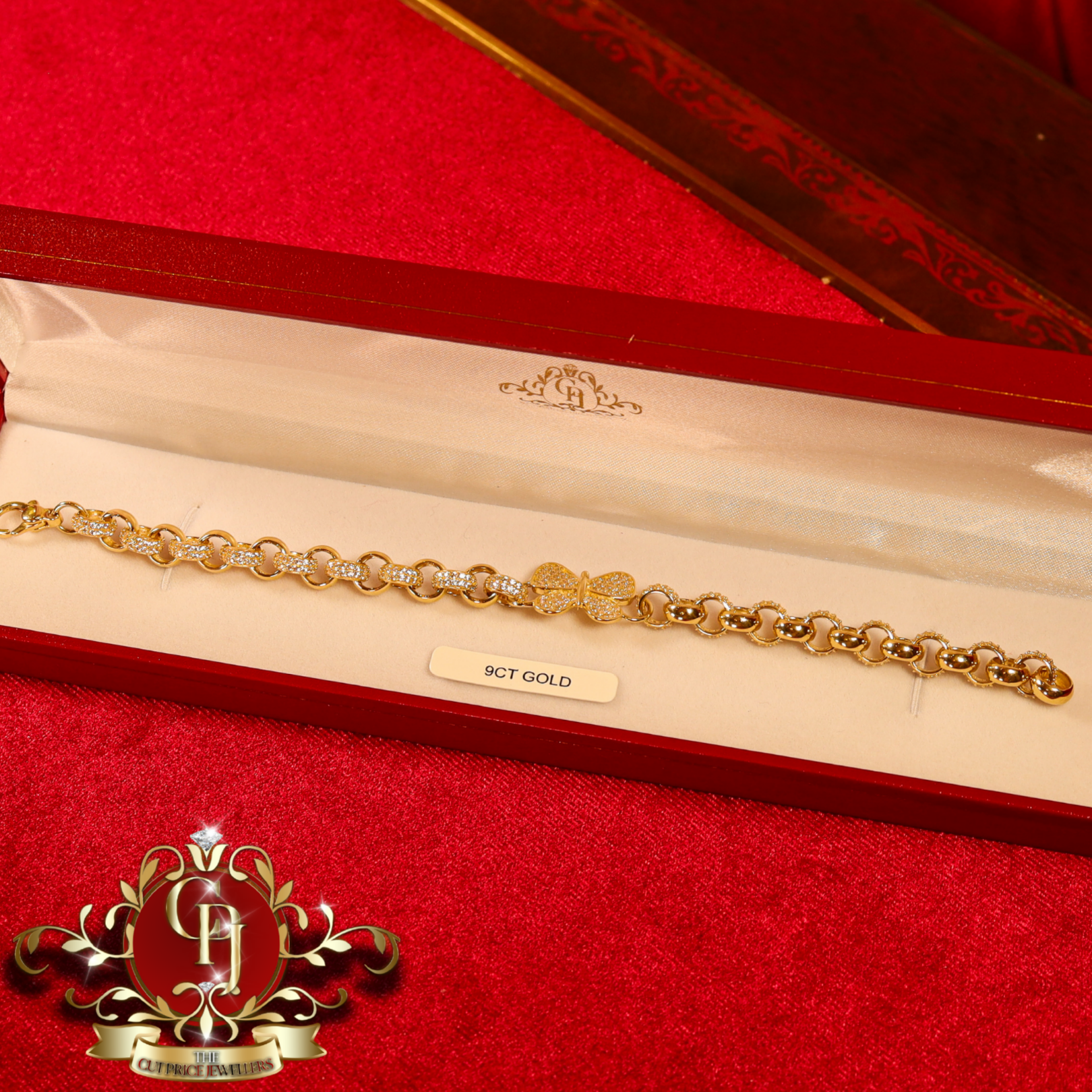 9ct Gold Butterfly Belcher Bracelet
