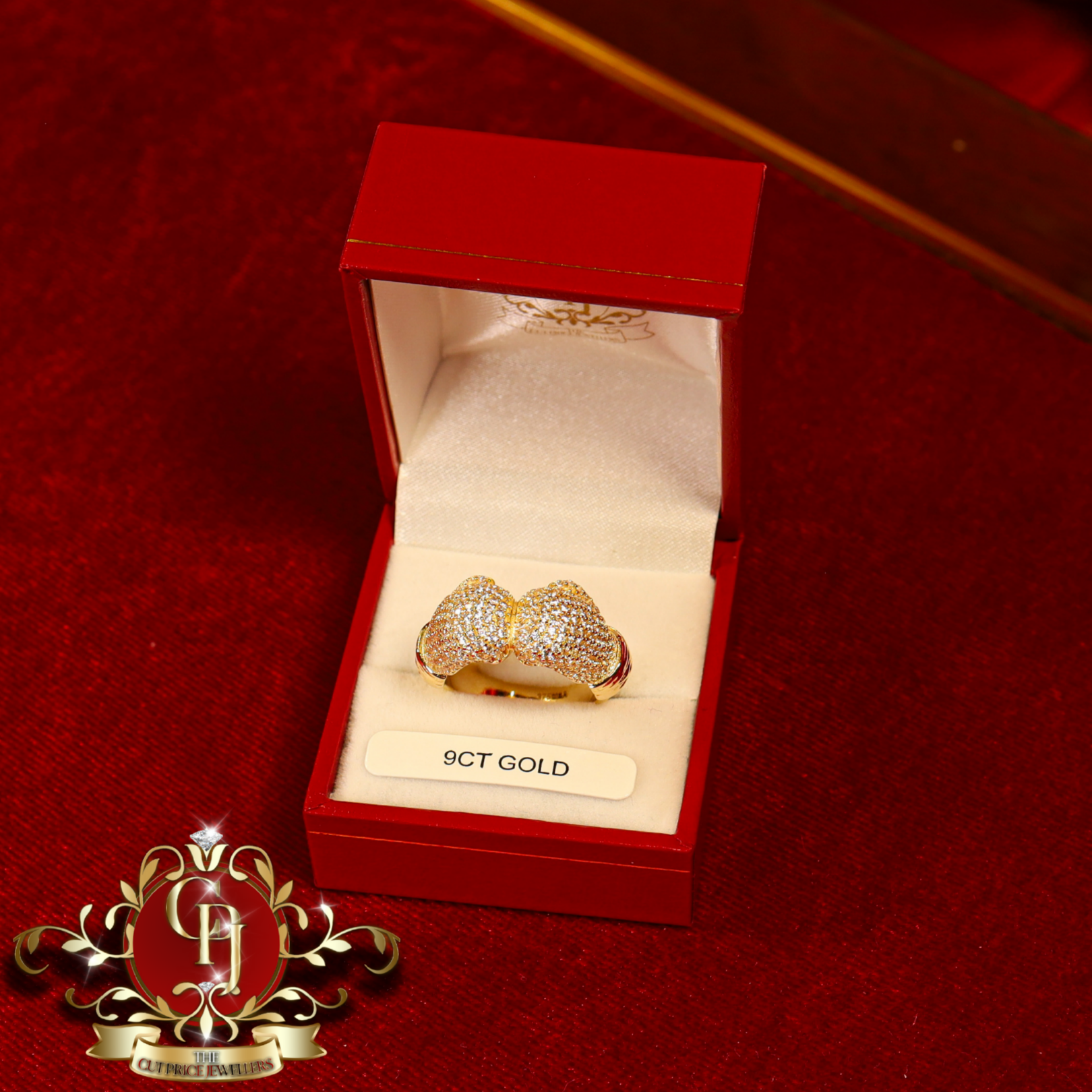 9ct CZ Boxing Glove Ring