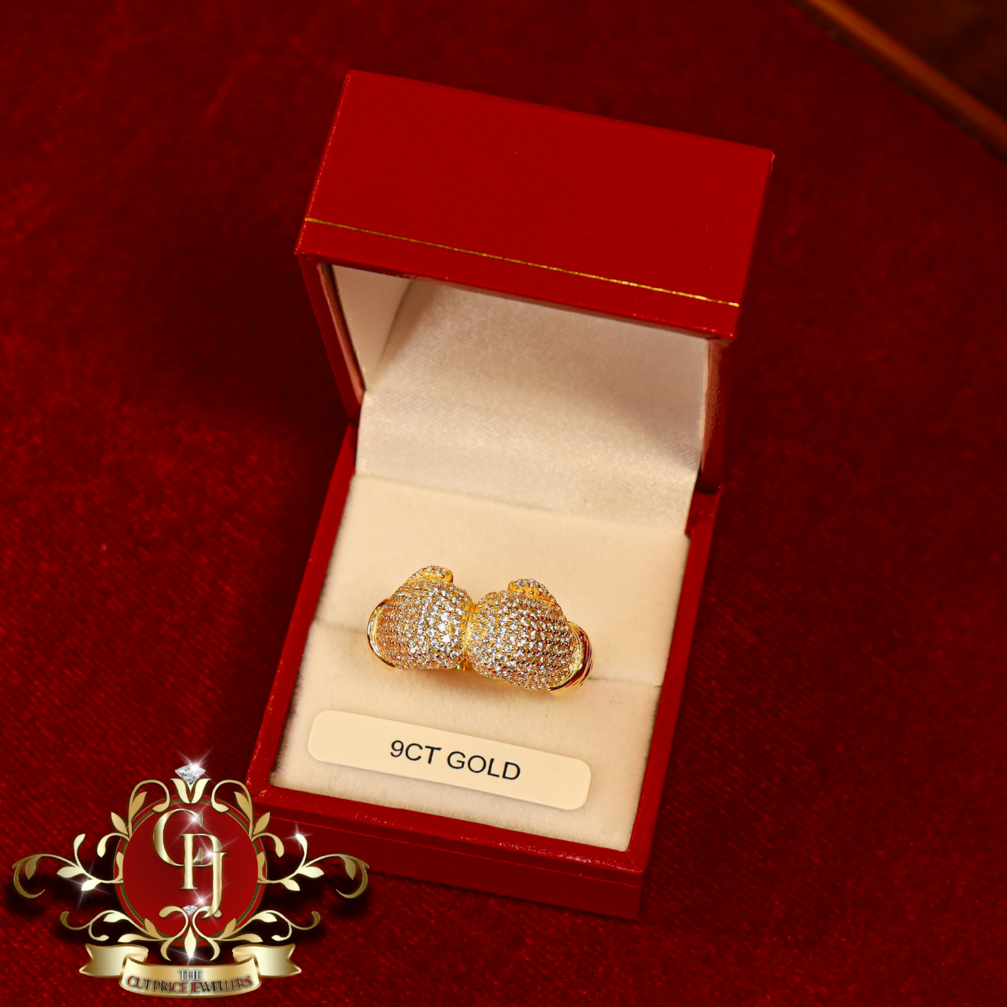 9ct CZ Boxing Glove Ring | The Cut Price Jewellers