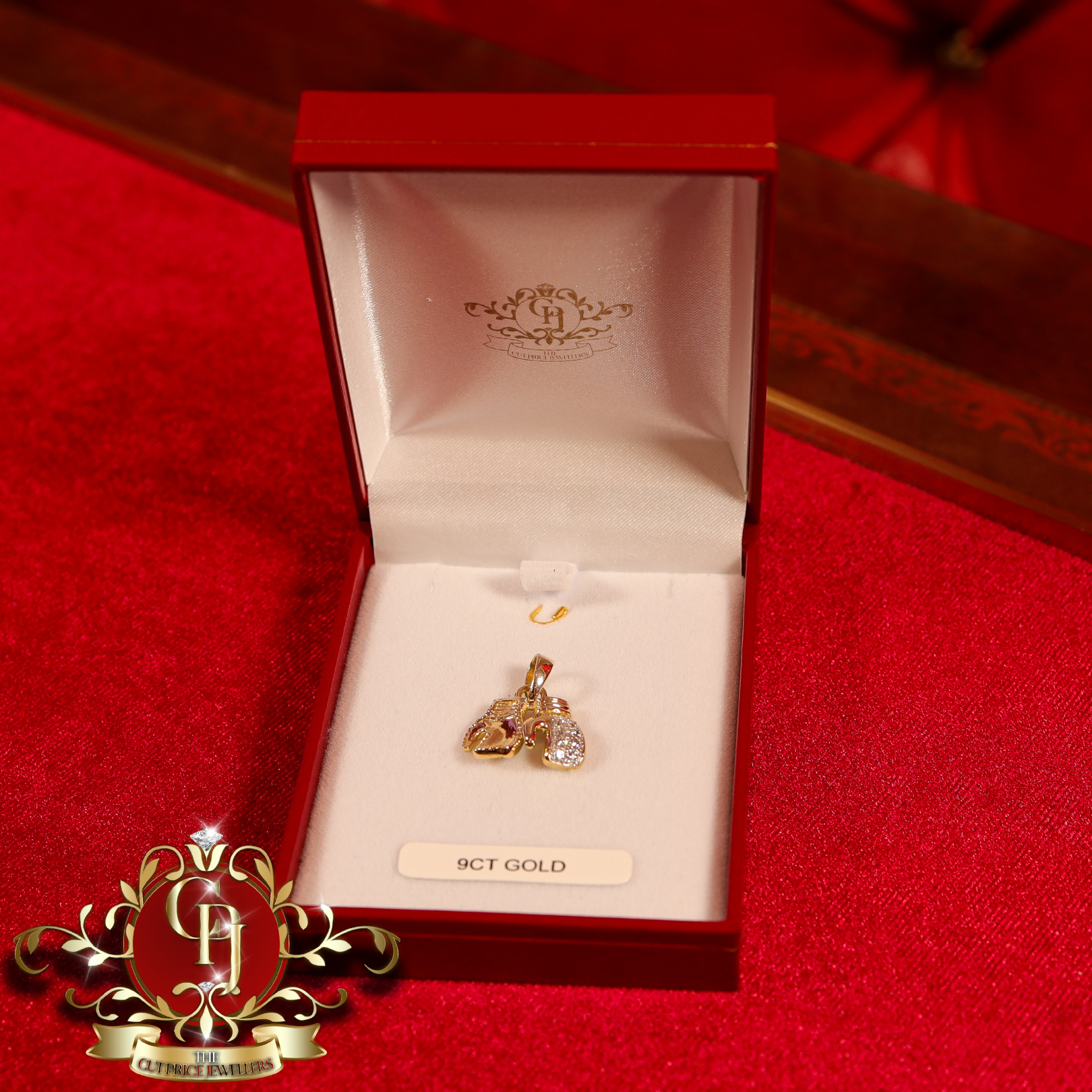 9ct Gold Double Boxing Glove