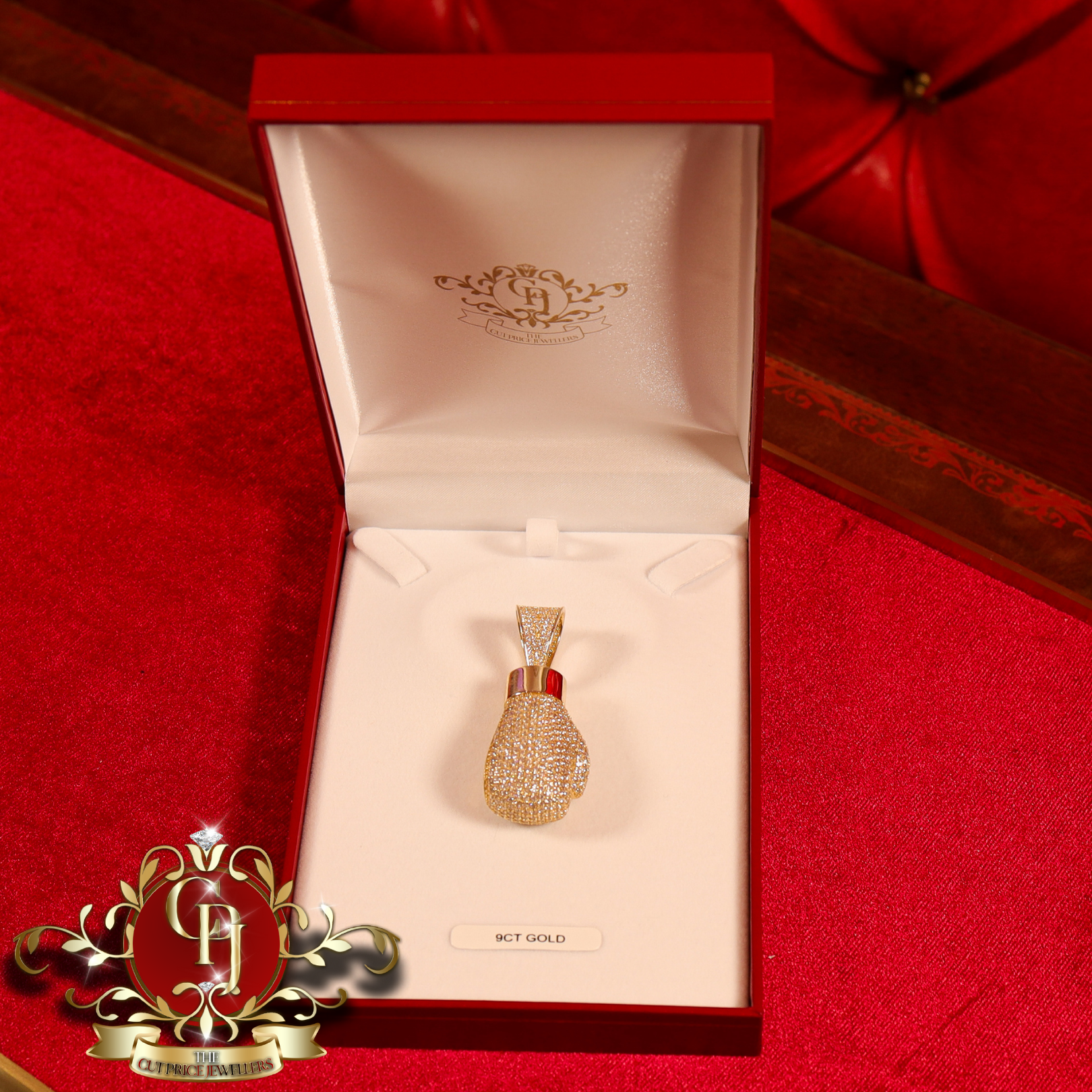 9ct Gold CZ Boxing Glove