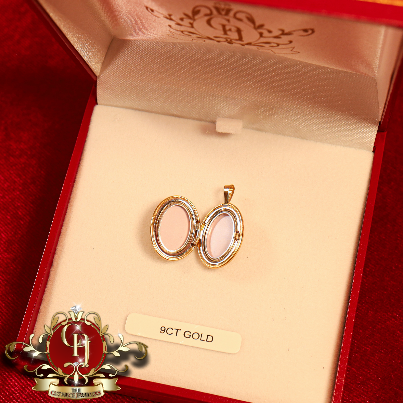 9ct Gold Locket with Cubic Zirconia