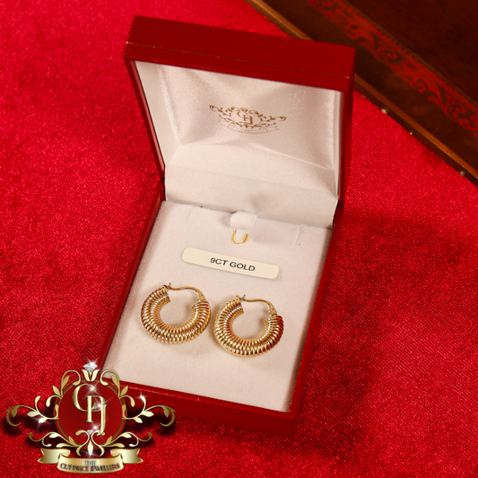 9ct Gold "Circe" Hoops | The Cut Price Jewellers