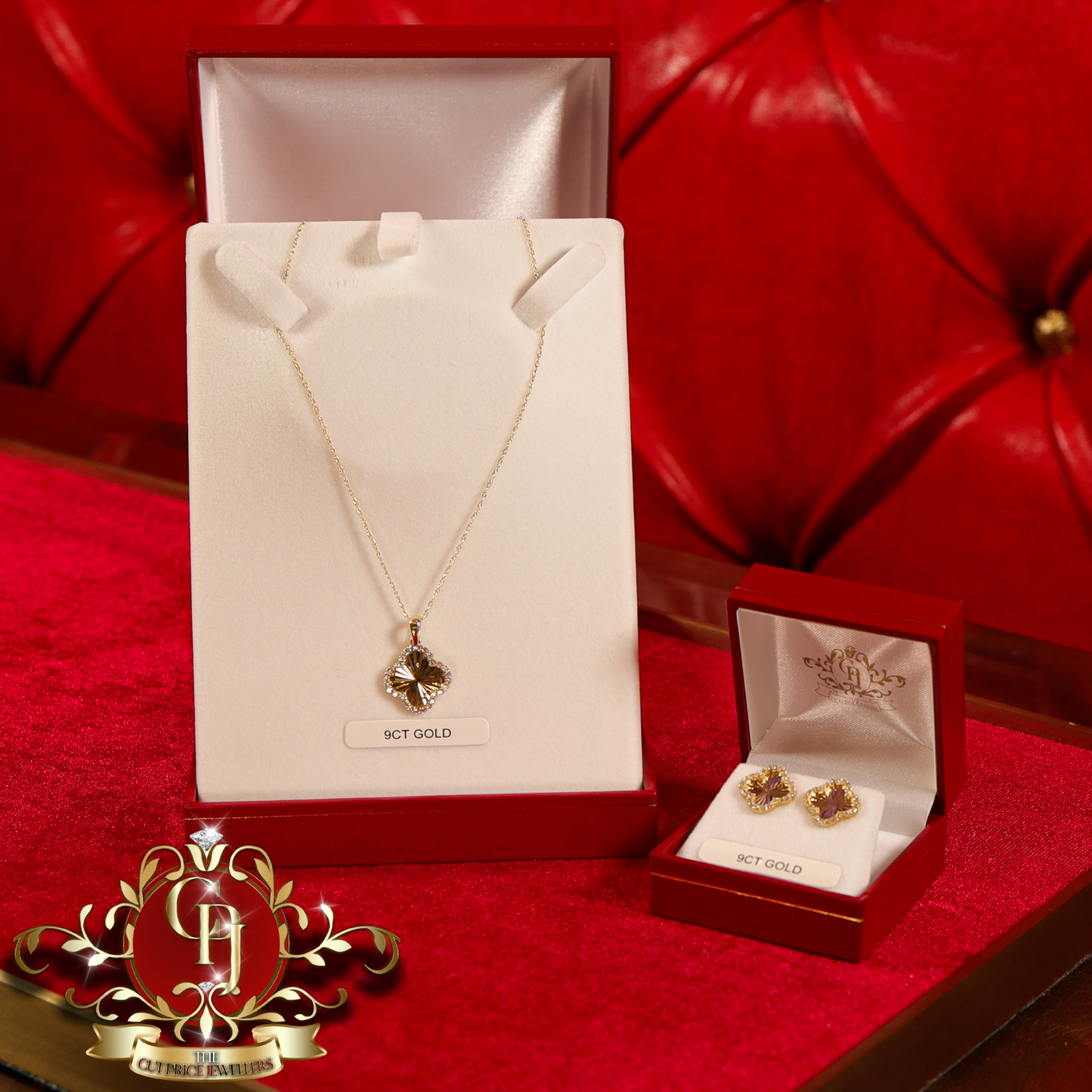 9ct "Cynthia" Clover Set | The Cut Price Jewellers