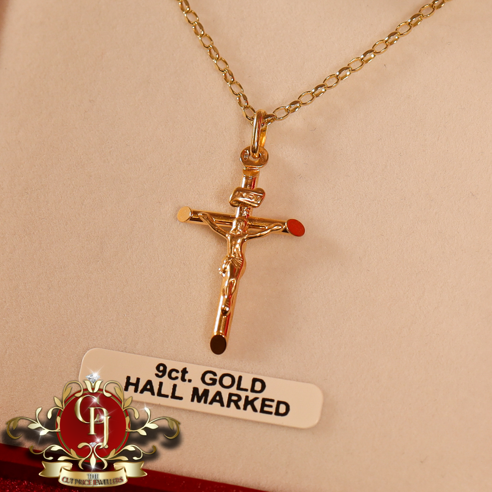 9ct Gold Crucifix with Chain