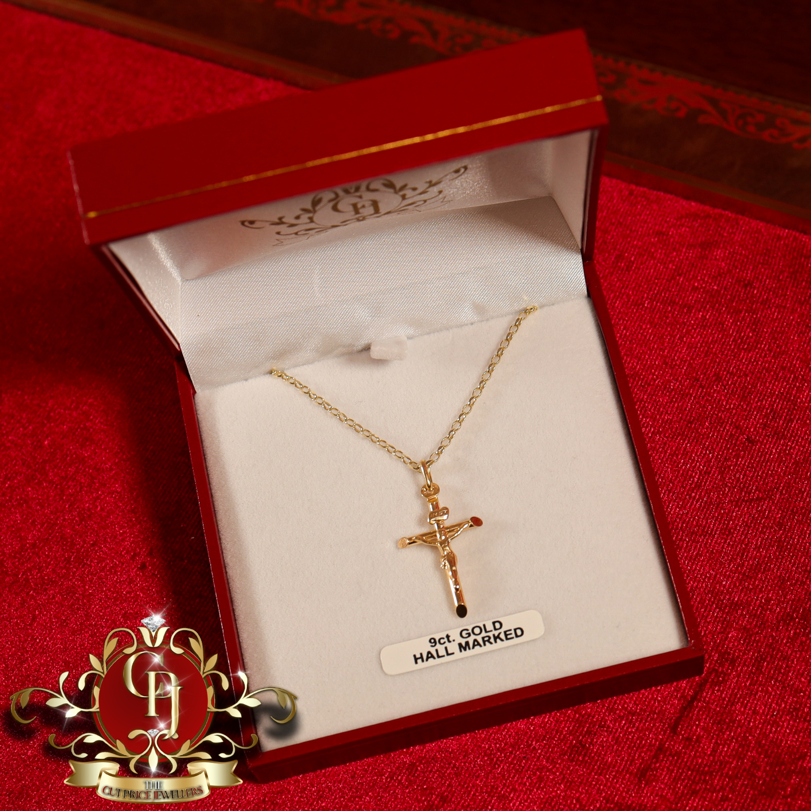 9ct Gold Crucifix with Chain