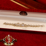 9ct Gold Belcher Bracelet with Double Glove Cubic Zirconia