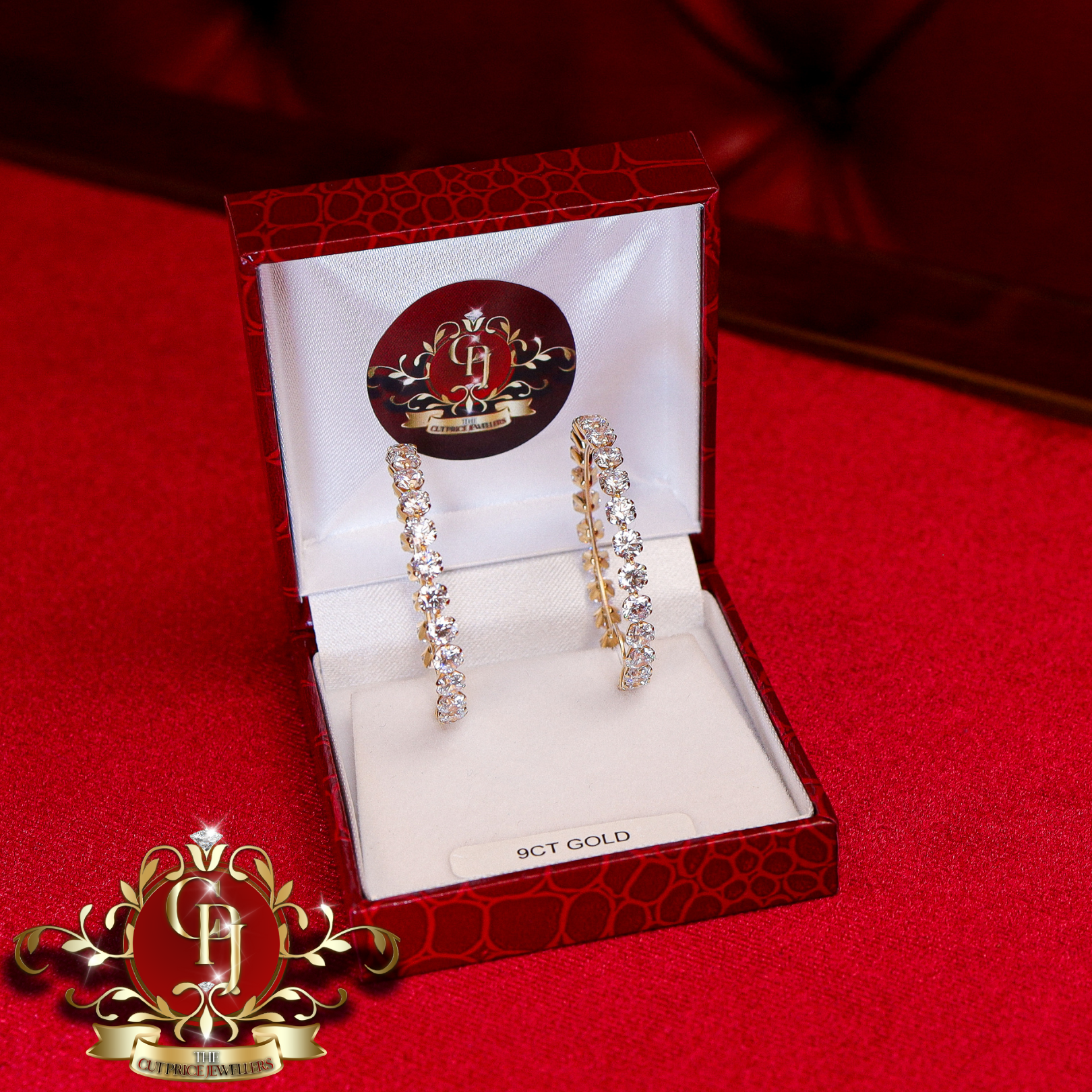 9ct "Eliza" Hoop Earrings