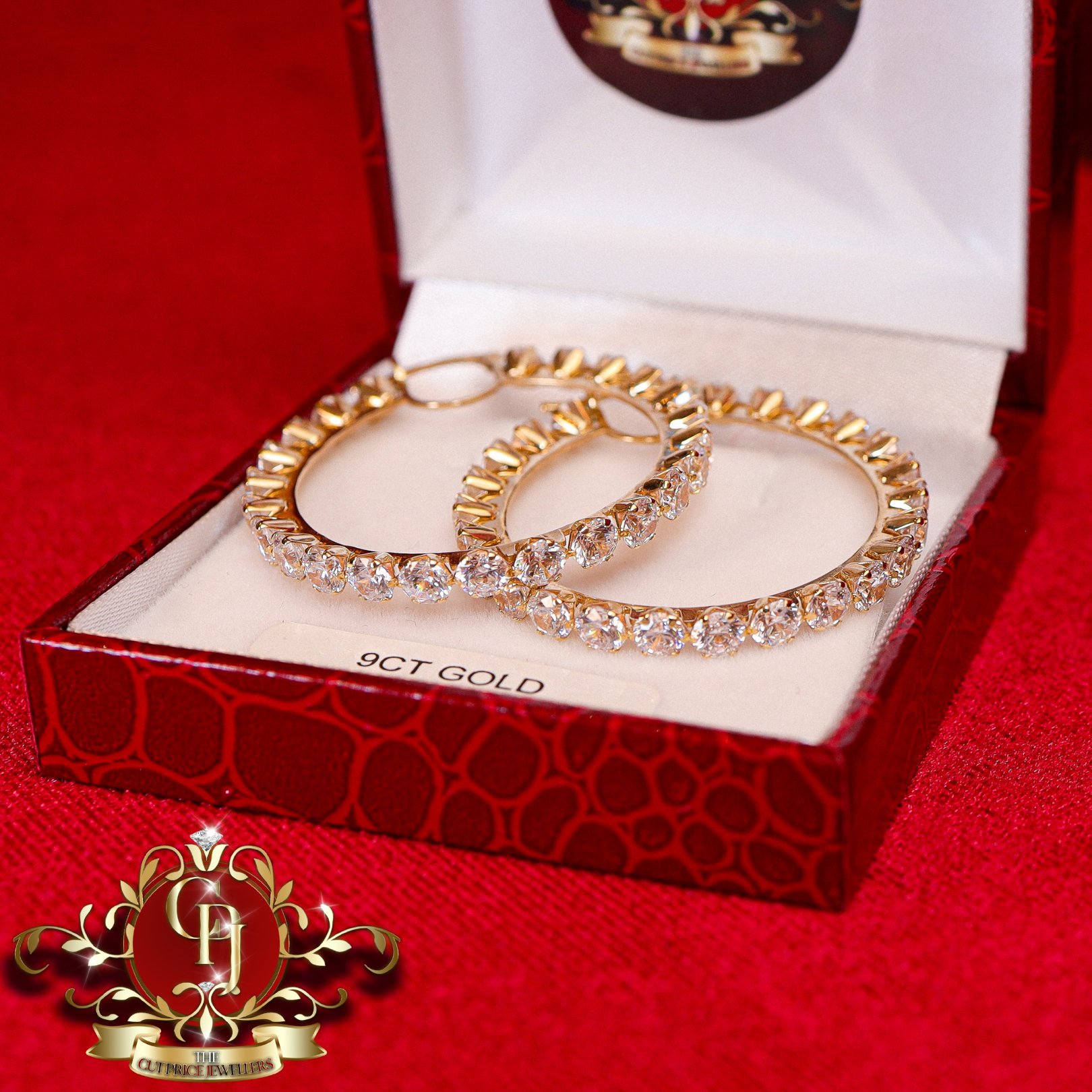 9ct "Eliza" Hoop Earrings