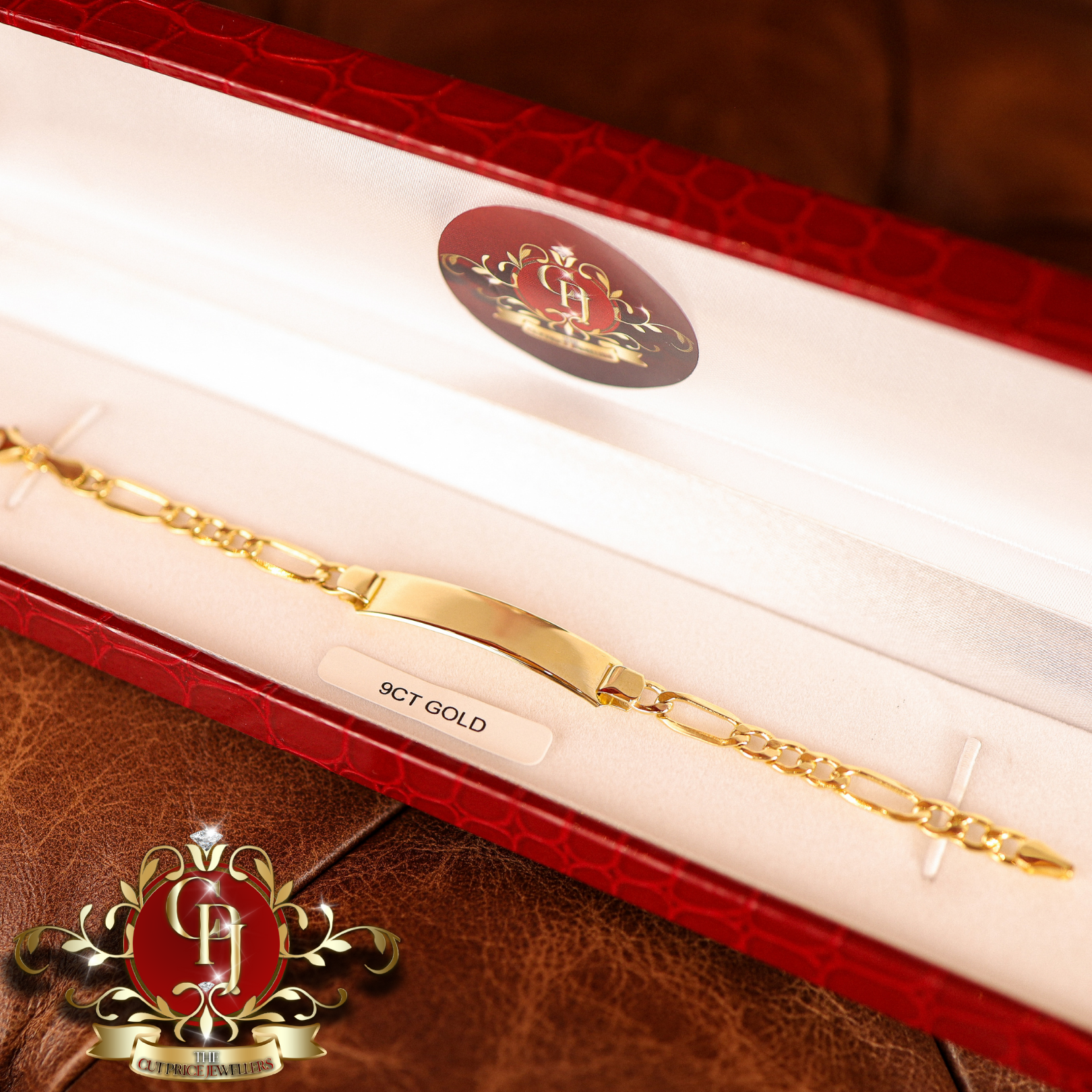 9ct Gold Figaro ID Bracelet