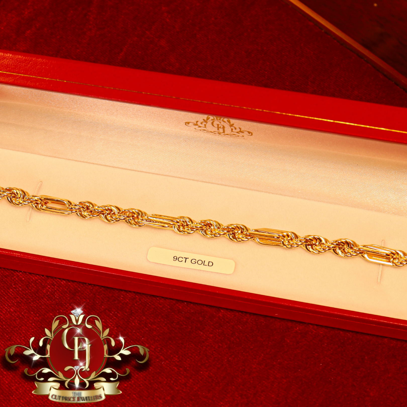 9ct Gold "Elijah" Fancy Rope Bracelet