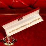 9ct Gold Flat-Link Bracelet with Double Glove Cubic Zirconia