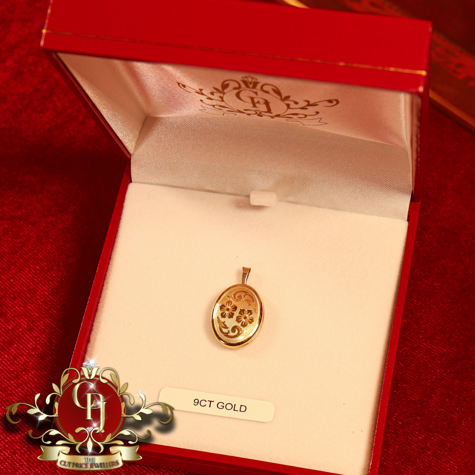 9ct Gold Floral Locket
