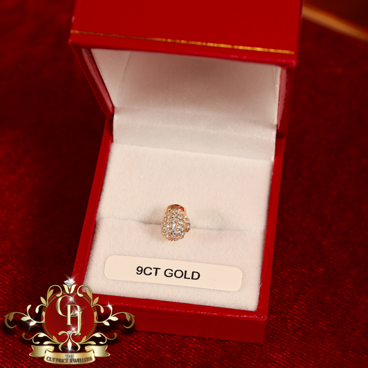 9ct Gold Boxing Glove Stud with CZ | The Cut Price Jewellers