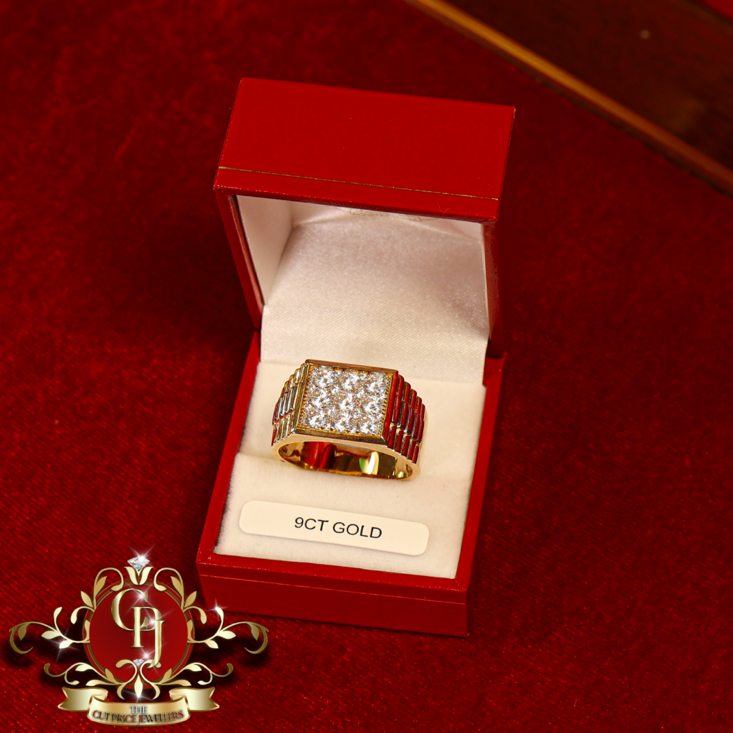 9ct Gold Rolex-Inspired "Tony" Ring with Cubic Zirconia | The Cut Price Jewellers