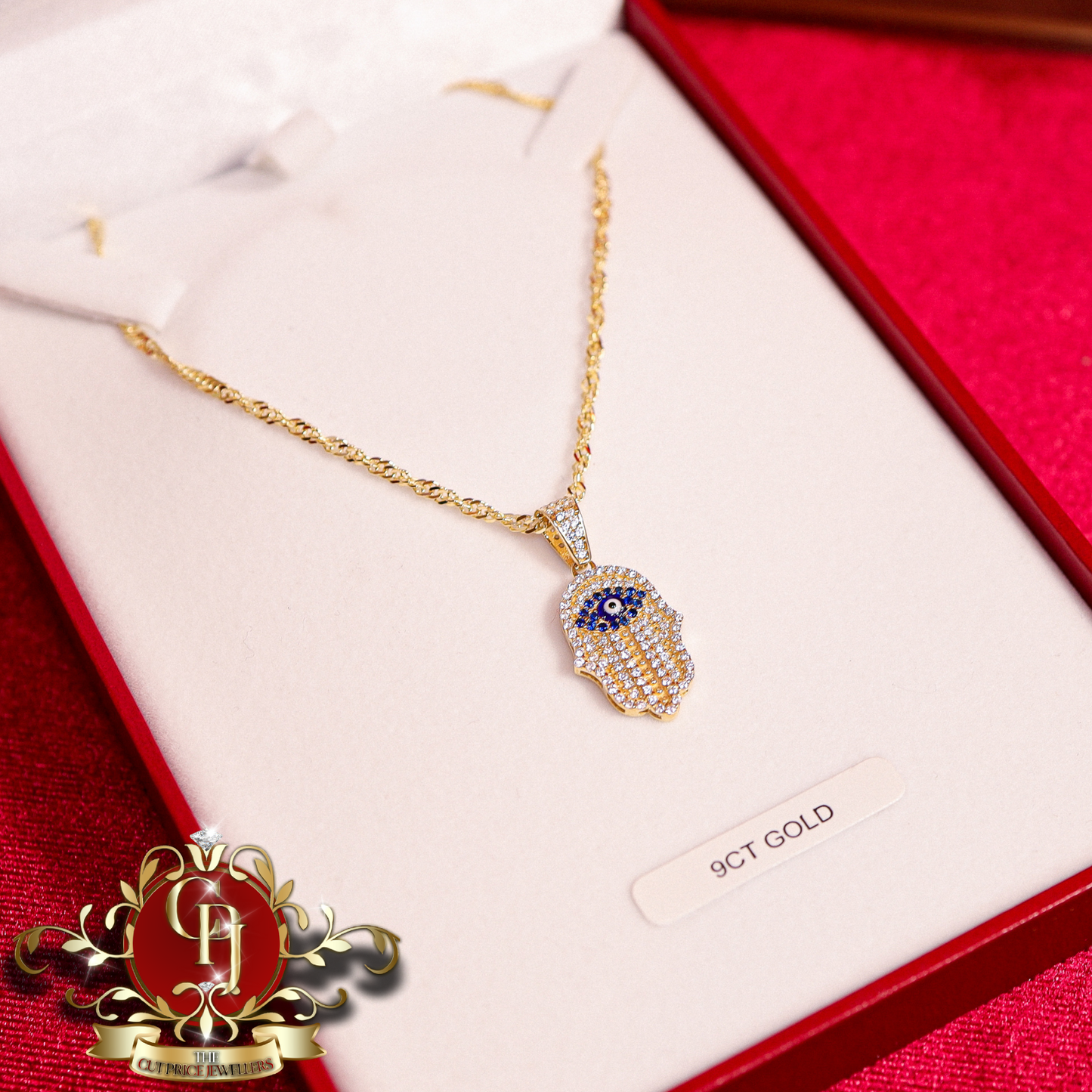 9ct Gold Hamsa Chain | The Cut Price Jewellers