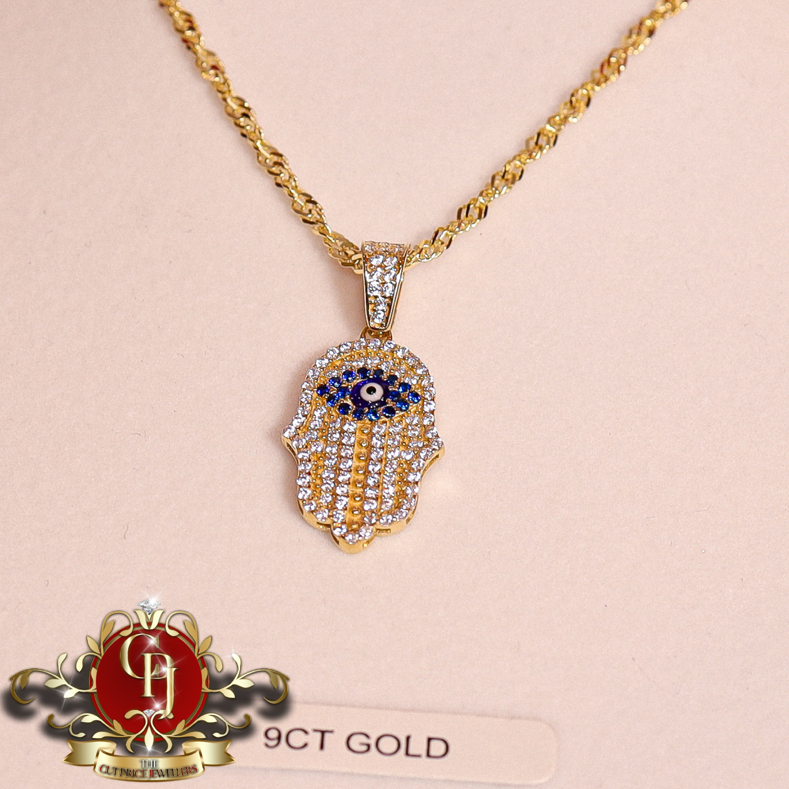 9ct Gold Hamsa Chain