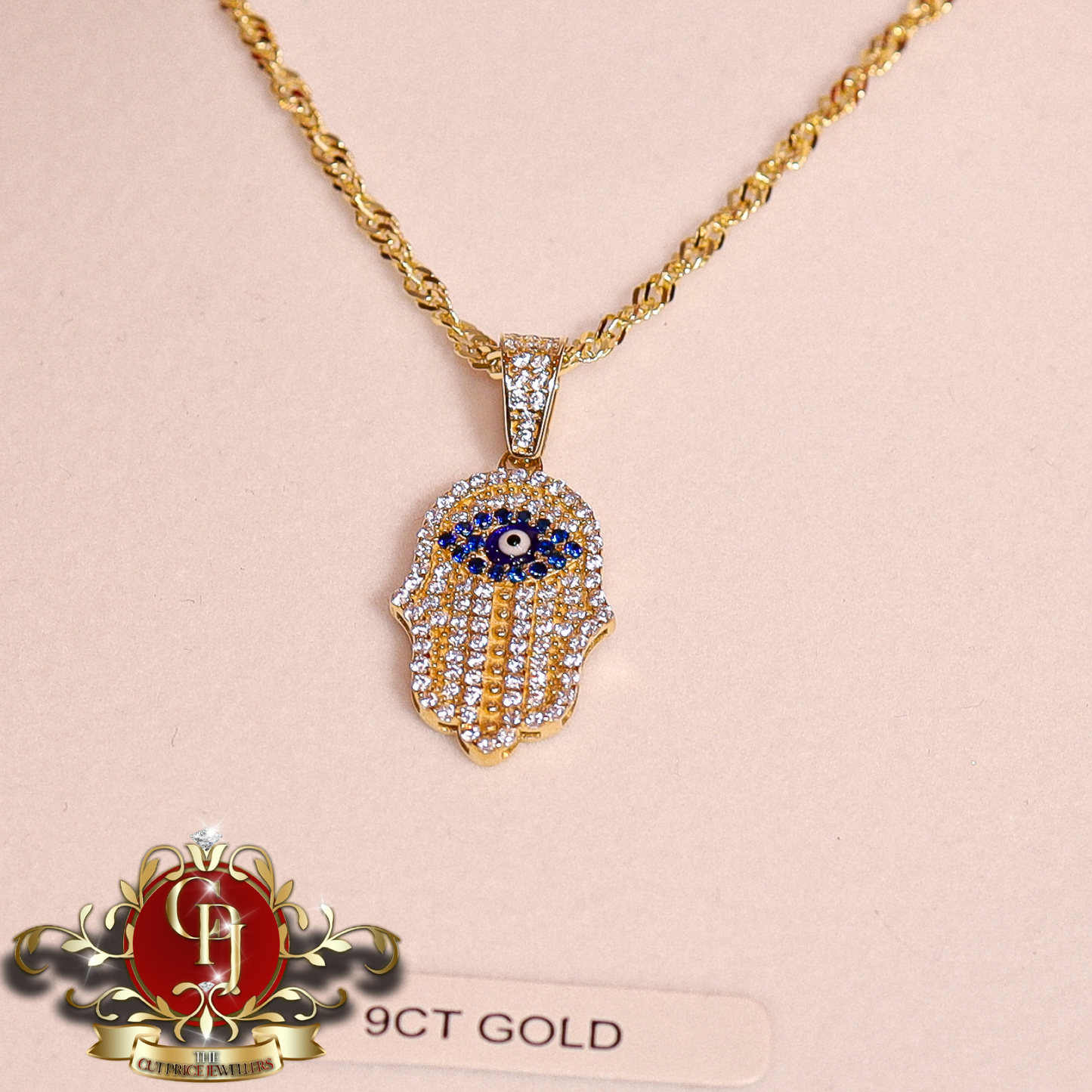 9ct Gold Hamsa Chain | The Cut Price Jewellers